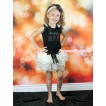  Mother's Day Black Baby Pettitop with Cream White Ruffles & Black Bow with Sparkle Crystal Bling Rhinestone Mommy's BFF Print with Black Bow Cream White Petal Newborn Pettiskirt NG1527 